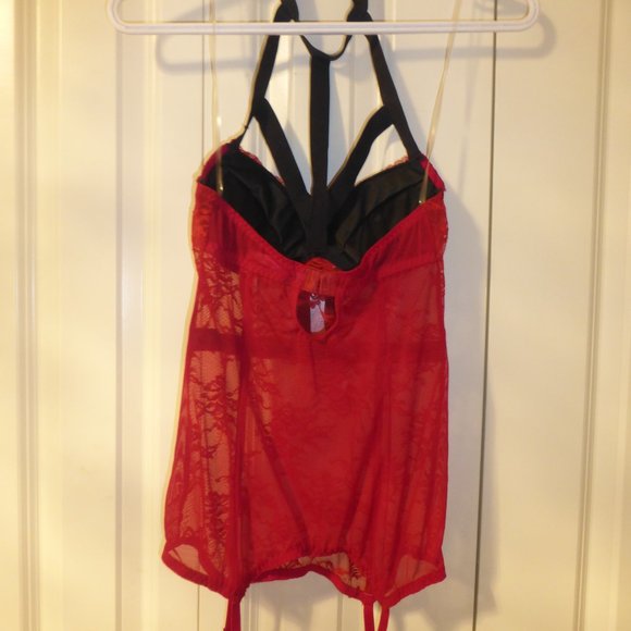 LA SENZA red "sexy Santa" baby doll lace and mesh lingerie - Picture 12 of 12
